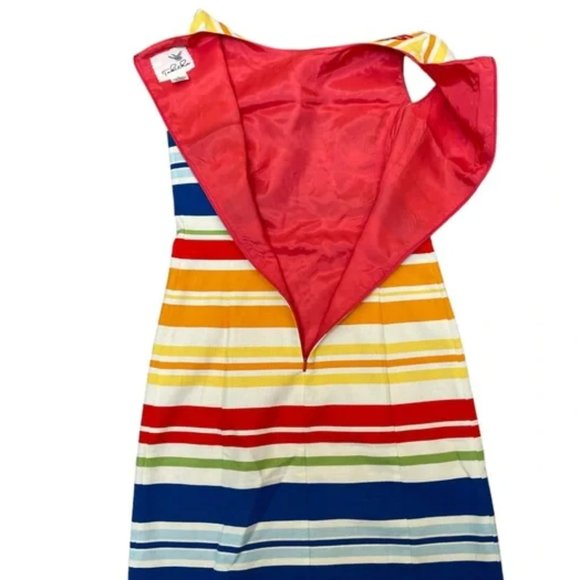 Anthropologie Tabitha Striped Embroidered Sheath dress Size 2 - Picture 6 of 7